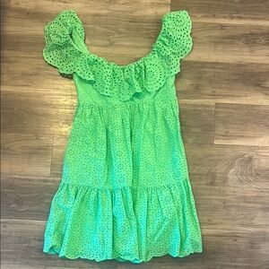 Lilly Pulitzer Green Ruffled Tiered Sundress